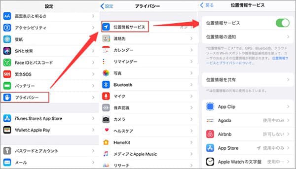 特定のAppに位置情報をオフする